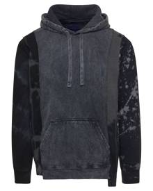 five Cuts Grey Patchwork Tie-dye Hooded Sweatshirt Man Needles