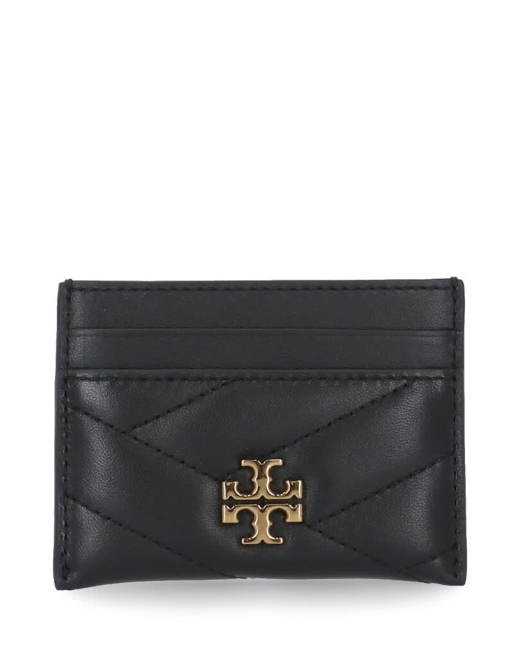 TORY BURCH: wallet in saffiano leather with metallic emblem - Blue