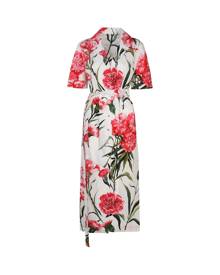 Dolce & Gabbana Poplin Shirt Dress With Carnation Print