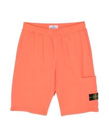 Stone Island Junior Orange Cotton Cargo Shorts