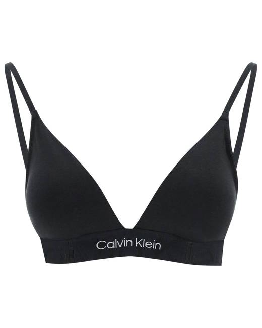 Calvin Klein CK One unlined triangle bra in faded red grape