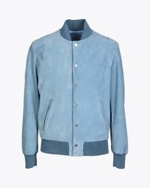 DFour Bomber Uomo Light blue suede bomber jacket