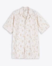 Sunflower Cayo Ss Shirt Off white shirt with floral embroidery pattern - Cayo