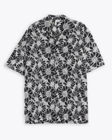 Sunflower Cayo Ss Shirt Black shirt with floral embroidery pattern - Cayo