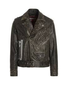 Golden Goose Distressed Leather Biker Jacket