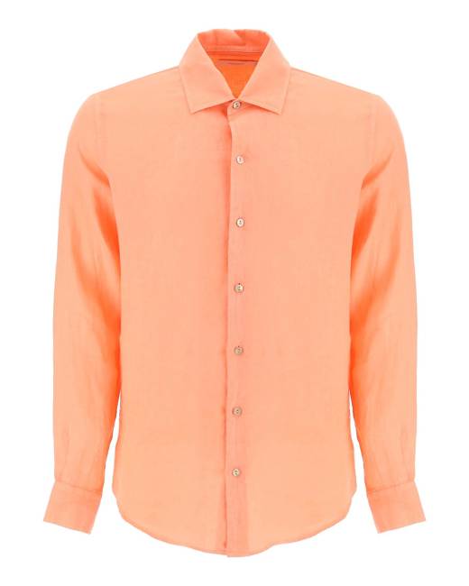 Orange button outlet up dress shirt