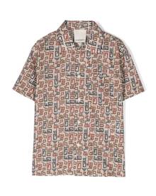 Emporio Armani Multicolor Shirt With All-over Abstract Print In Cotton Boy