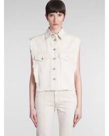 Isabel Marant Étoile Tyra Vest In Beige Denim Isabel Marant Étoile Tyra Vest In Beige Denim
