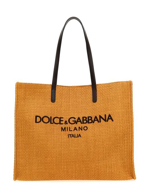 Dolce & Gabbana Kendra DG Logo Straw Tote Bag - Neutrals