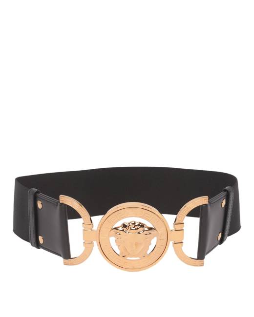 ASOS DESIGN Curve bevelled double circle waist and hip belt in gold metal  work