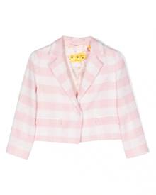 Off-White Pink And White Gingham Check Blazer
