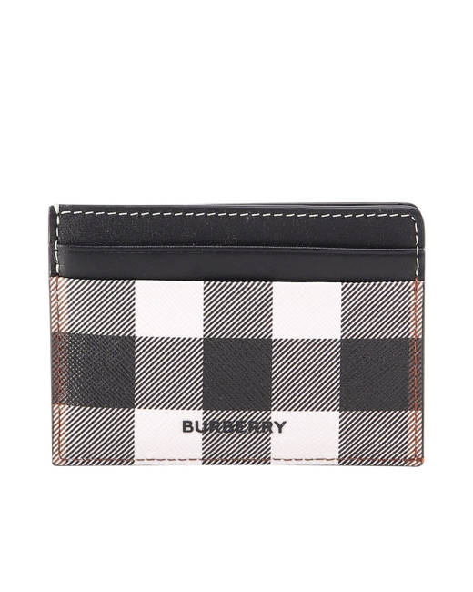 Burberry Sandon Icon Stripe Canvas Card Holder in Black