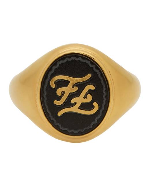 black and gold fendi ring