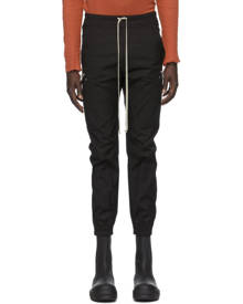 Rick Owens Black Poplin Cargo Jogger Pants