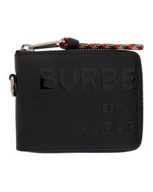 Burberry Black Horseferry Print Zip-Around Wallet