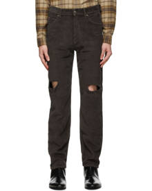 Gucci Brown Corduroy Distressed Trousers