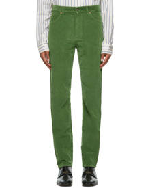 Gucci Green Washed Velvet Corduroy Trousers