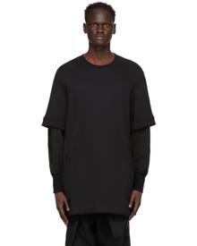 Julius Black Layered Sleeve Sweatshirt