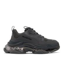 Balenciaga Grey Clear Sole Triple S Sneakers