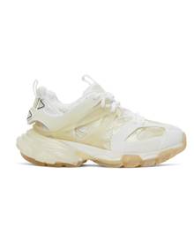 Balenciaga White Clear Sole Track Sneakers