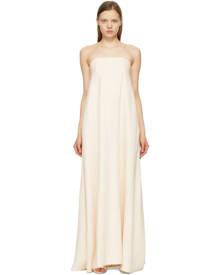 Anna Quan Beige Delfina Strapless Column Dress