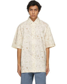 Jacquemus Beige Flowers La Chemise Moisson Short Sleeve Shirt