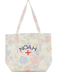 Noah White Recycled Canvas Floral Core Logo Tote