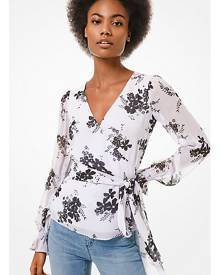 MICHAEL Michael Kors Floral Georgette Wrap Top