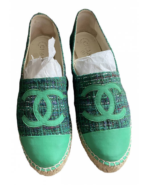 chanel espadrilles green