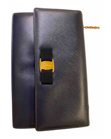 Salvatore Ferragamo Vara Navy Leather Handbag for Women