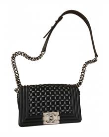 Chanel Boy Black Leather Handbag for Women