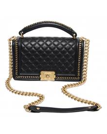 Chanel Boy Black Leather Handbag for Women