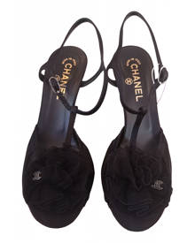 Chanel black Leather Sandals