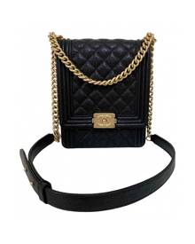 Chanel Boy Black Leather Handbag for Women