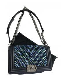Chanel Boy Navy Leather Handbag for Women