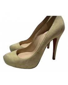Christian Louboutin \N Yellow Suede Heels for Women