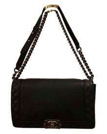 Chanel Boy Black Leather Handbag for Women