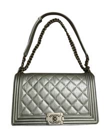 Chanel Boy Gold Leather Handbag for Women