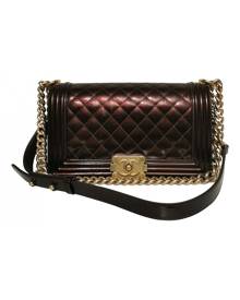 Chanel Boy Metallic Patent leather Handbag for Women