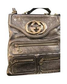 Gucci \N Metallic Leather Backpack for Women Vintage