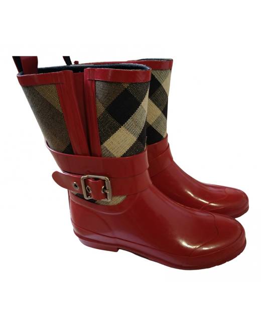 burberry red boots