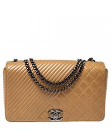 Chanel Boy Beige Leather Handbag for Women