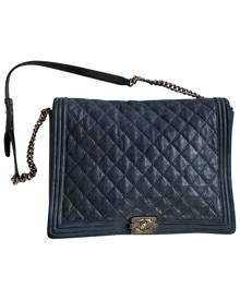 Chanel Boy Blue Leather Handbag for Women