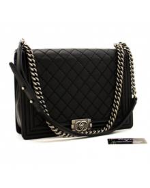 Chanel Boy Black Leather Handbag for Women