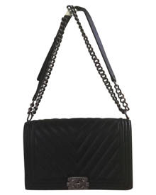 Chanel Boy Black Leather Handbag for Women