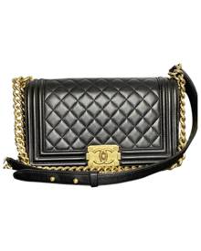 Chanel Boy Black Leather Handbag for Women