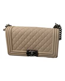 Chanel Boy Beige Leather Handbag for Women