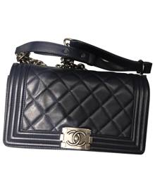 Chanel Boy Navy Leather Handbag for Women