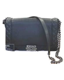 Chanel Boy Black Leather Handbag for Women