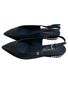 Chanel black Leather Sandals